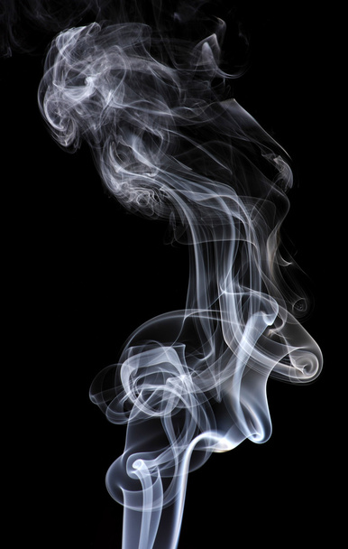 黒煙に隔離された抽象煙 - 写真・画像
