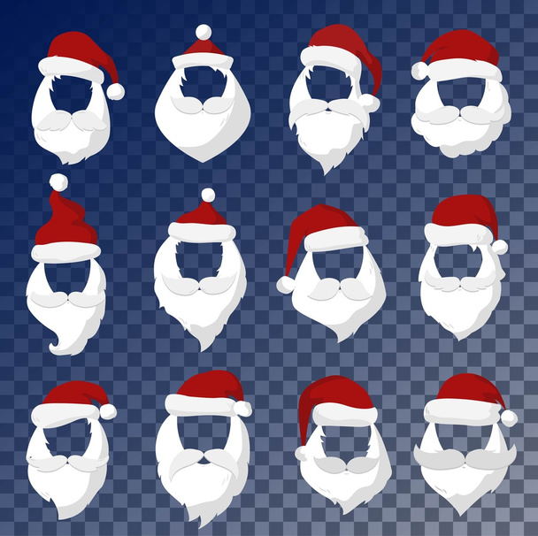 Ritratto Babbo Natale maschere taglio viso
 - Vettoriali, immagini