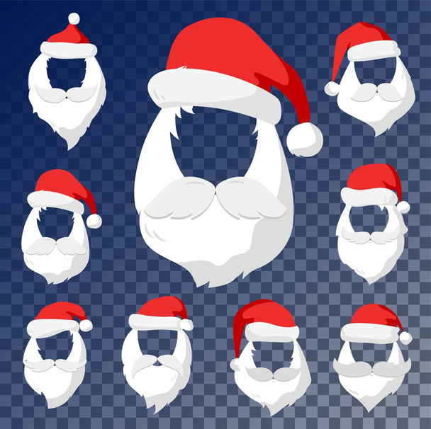 Portrait Santa Claus face cut masks - Vector, Image