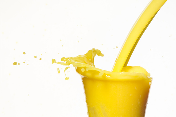 Fresh orange juice in glass isolated on white - 写真・画像