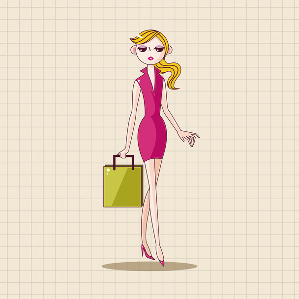 shopping girl theme elements vector,eps icon element - Vetor, Imagem