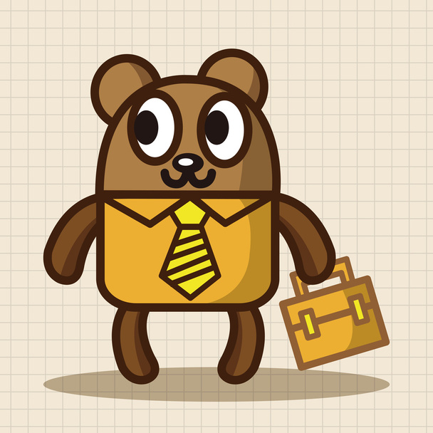 animal bear worker cartoon theme elements icon element - Vector, Image