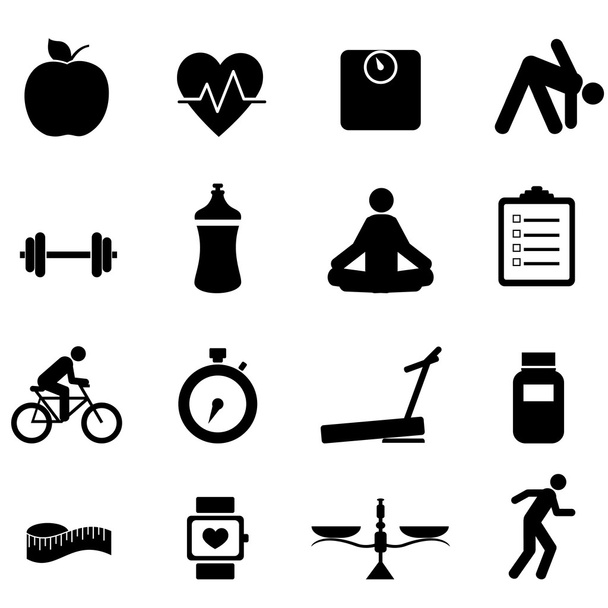 Fitness and diet icons - Vector, Image