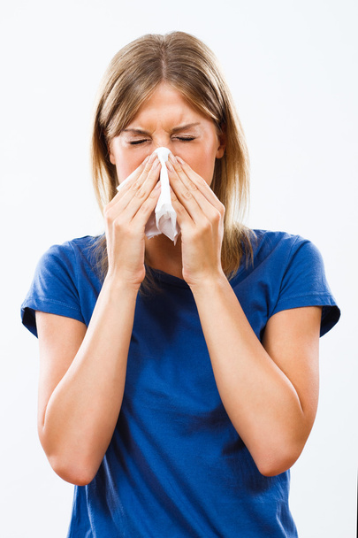 Young woman is having flu - Фото, изображение