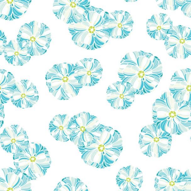 pattern with blue poppies flowers - Vector, afbeelding