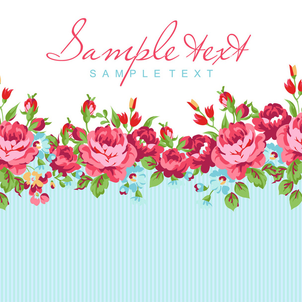 floral pattern with red roses - Vector, Imagen