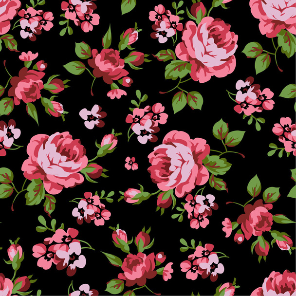 floral pattern with red roses - Διάνυσμα, εικόνα