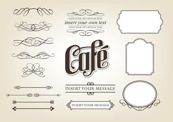 Calligraphy Cafe Set - Vector, Image