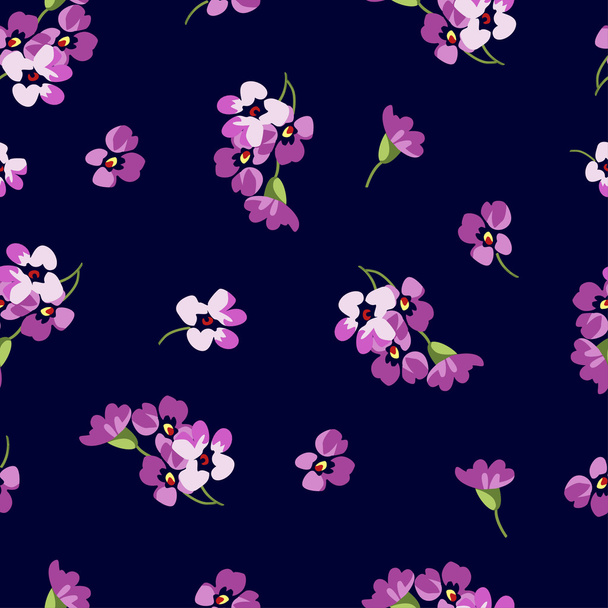 floral κορακίστικα με μικρά ροζ λουλούδια - Διάνυσμα, εικόνα