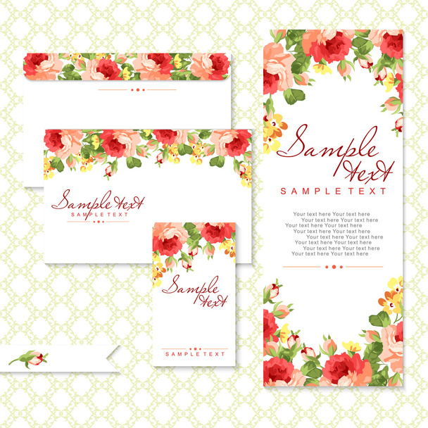 card with Beautiful roses - Vecteur, image