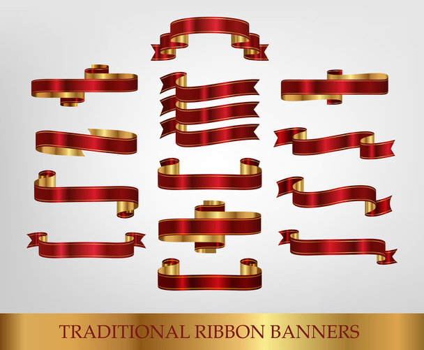 Red Ribbon Banners - Vector, Image