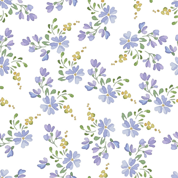 Pattern with watercolor flowers - Vector, Imagen