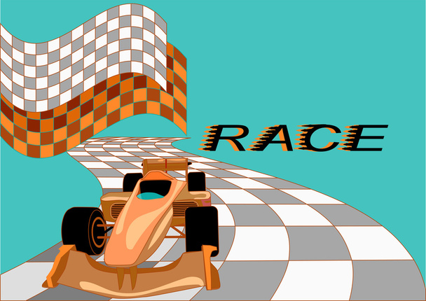 race background with car - Vector, Image