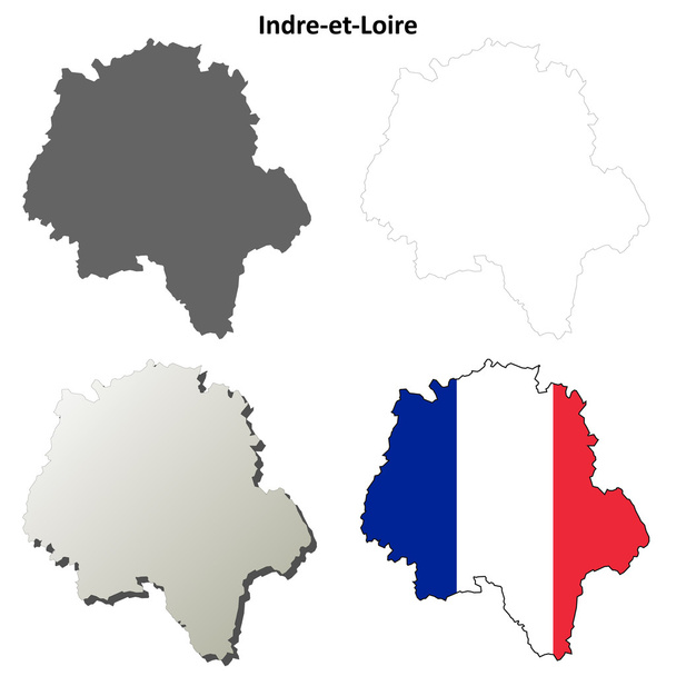 Indre-et-Loire, keskustan kartta
 - Vektori, kuva