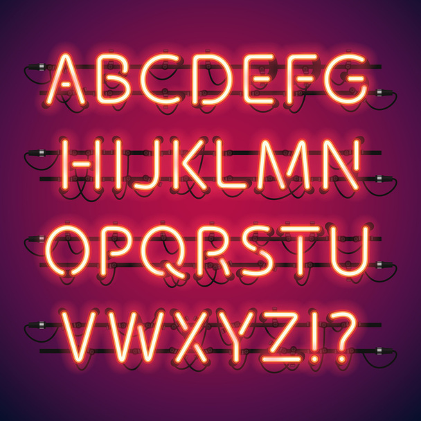 Alfabeto della barra al neon incandescente
 - Vettoriali, immagini