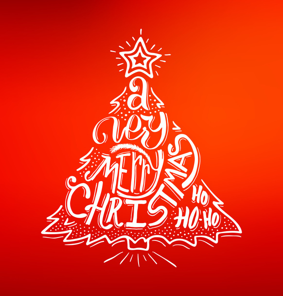 Frohe Weihnachten Glückwunschkarte mit Schriftzug - Vektor, Bild
