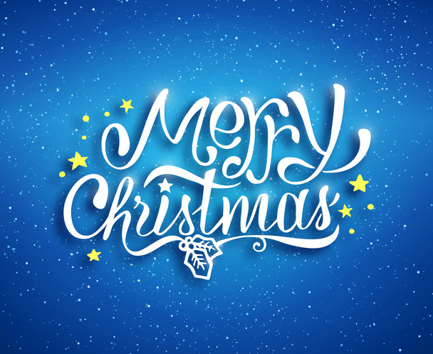 Merry Christmas greetings card with lettering - Vector, Image