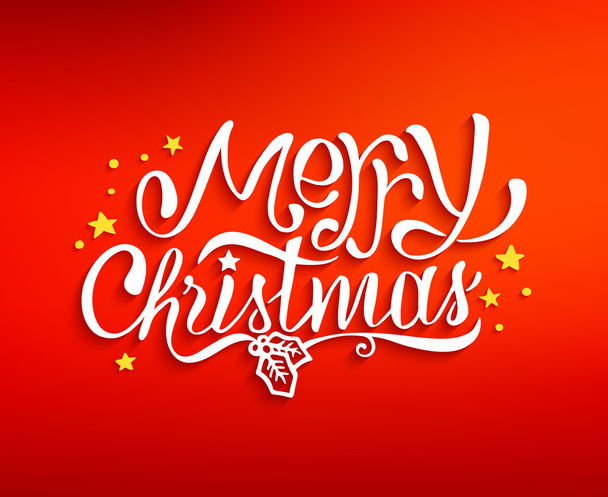 Feliz Natal cartão de felicitações com letras
 - Vetor, Imagem
