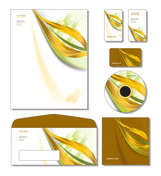 Corporate Identity Template Vector - letterhead, business and gift cards, c - Vettoriali, immagini