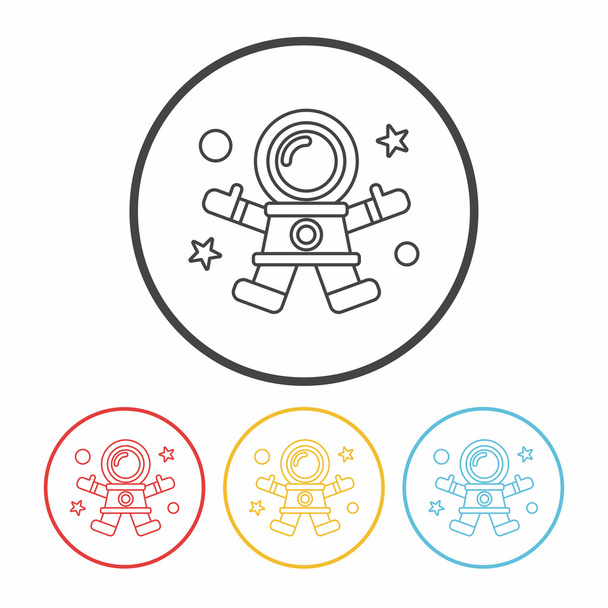 Space Astronaut line icon - Vektor, Bild