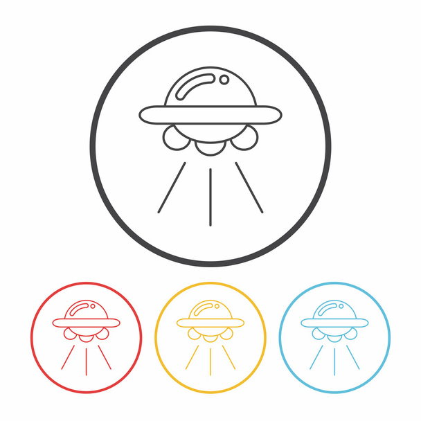 Space UFO line icon - Vector, afbeelding