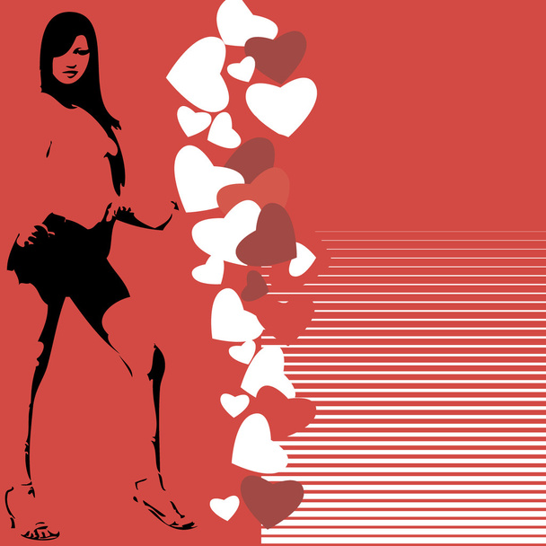 Valentines girl - Vector, Image
