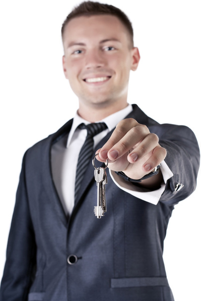 Business man giving you the keys to a home - Φωτογραφία, εικόνα