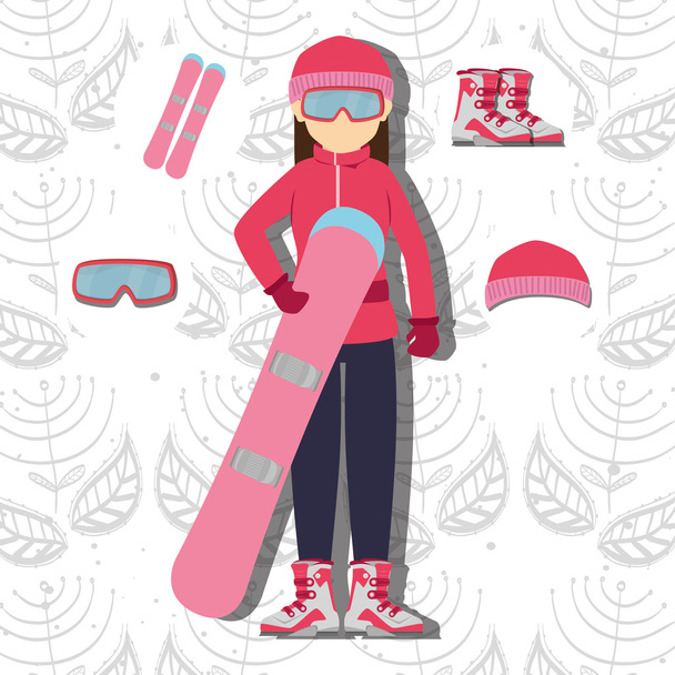 Winter sport and wear accesories - Vector, Image