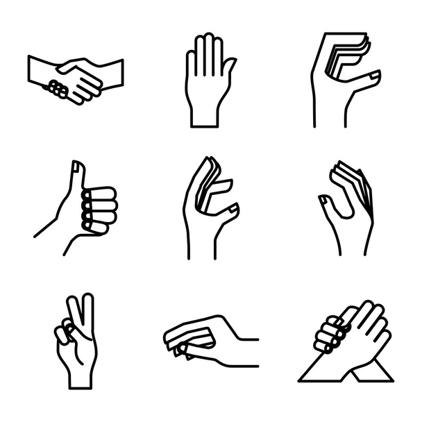 mão gestos design
  - Vetor, Imagem