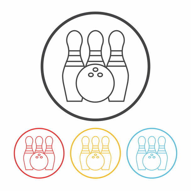 bowling line icon - Vektor, obrázek