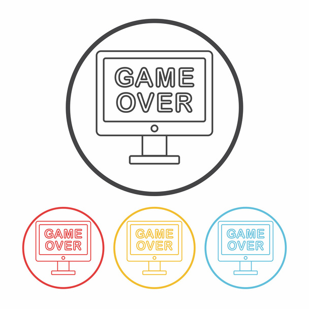 game over line icon - Вектор,изображение