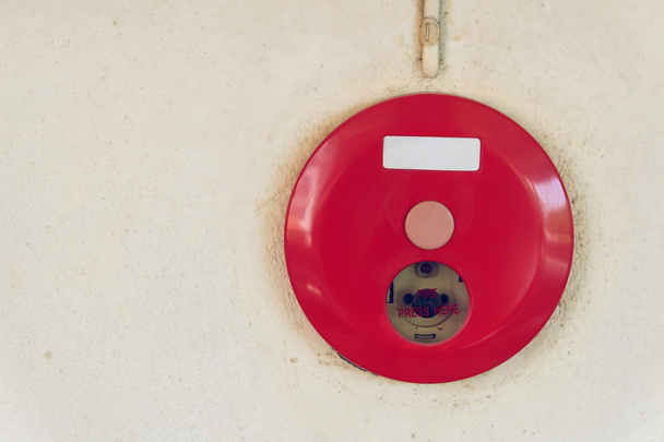red fire alarm box for warning security system mounted on wall - Photo, Image