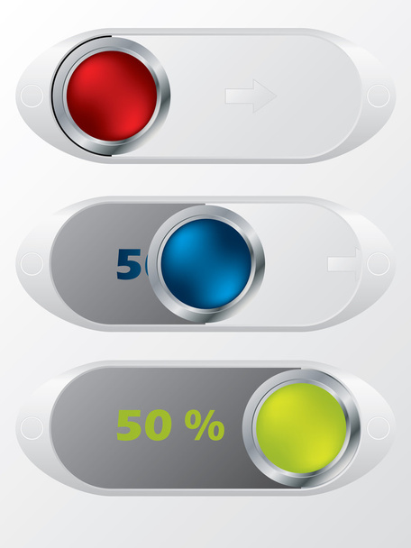 slideable γυαλιστερά κουμπιά με κρυφό εκπτώσεις - Διάνυσμα, εικόνα