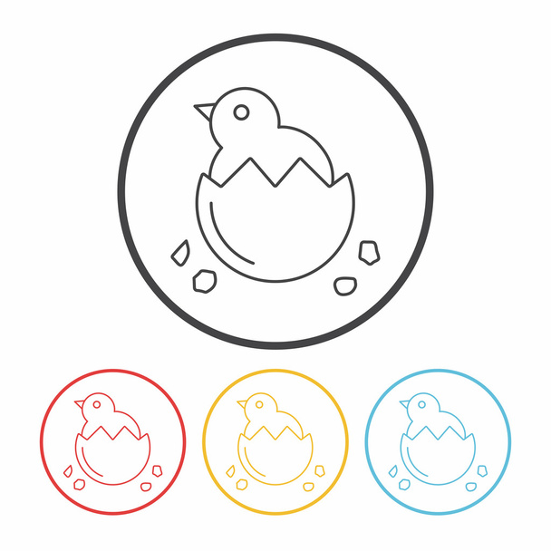 chicken line icon - Wektor, obraz