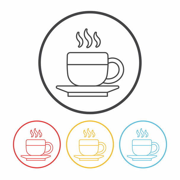 hot coffee line icon vector illustration - Vettoriali, immagini