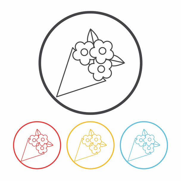 flower bouquet line icon - Vector, Imagen