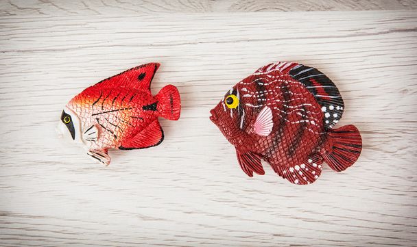 Piros műanyag hal játékok - Fotó, kép