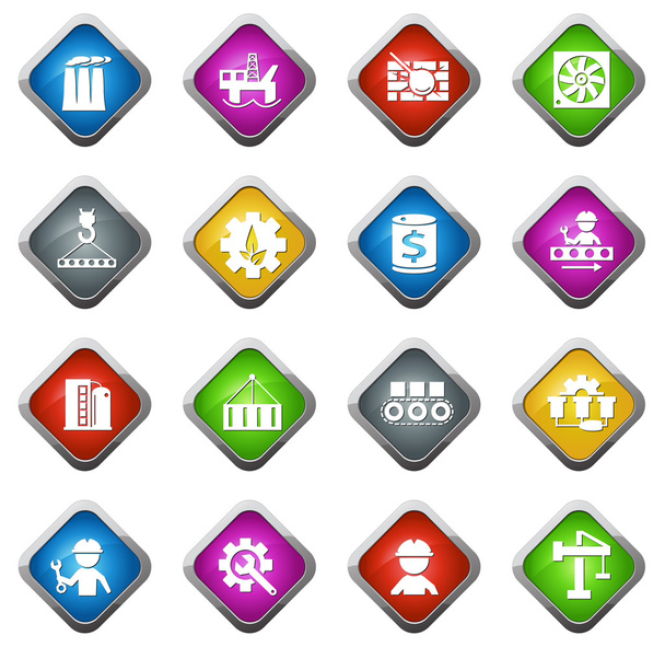 flat industry icons set - Vector, Image
