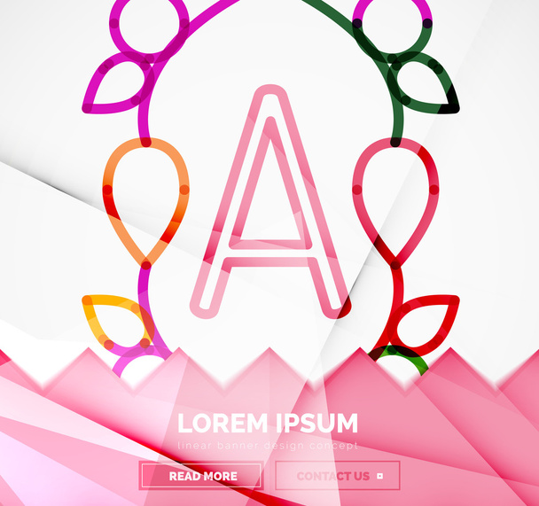 geometric linear hipster floral icon - Vector, Image