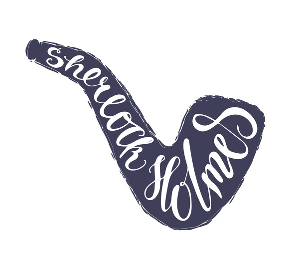 Sherlock Holmes lettering in tobacco pipe. - Vector, afbeelding