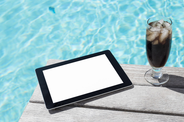 One tablet by the pool - Photo, Image