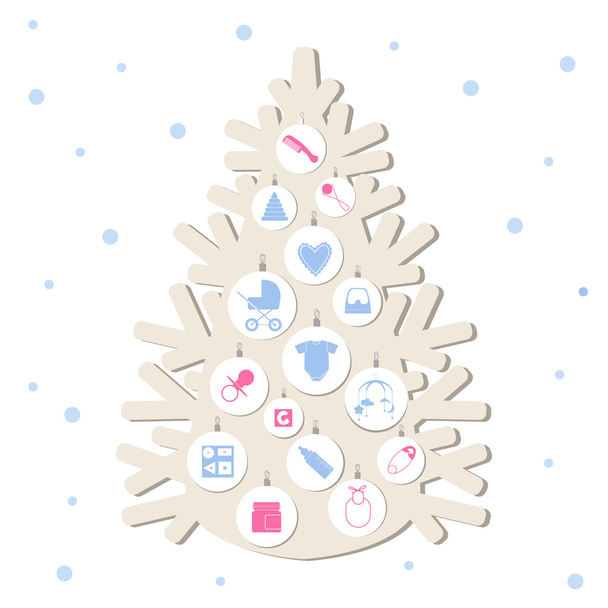 lehká dětská vánoční strom - Vektor, obrázek