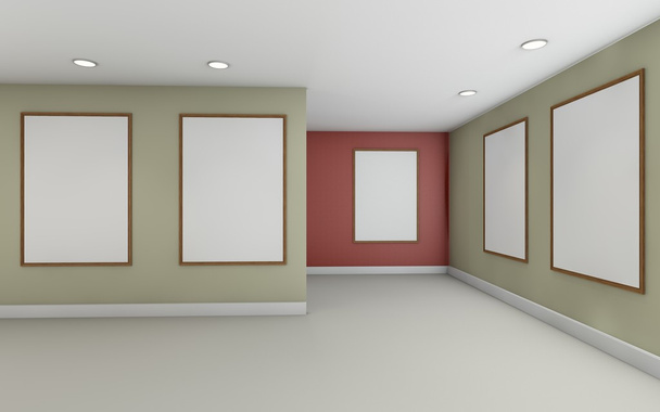 Art Gallery perspective one point and Picture Frame color Rad - Photo, Image
