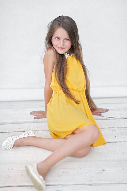 portrait of little girl outdoors in summer - Fotografie, Obrázek