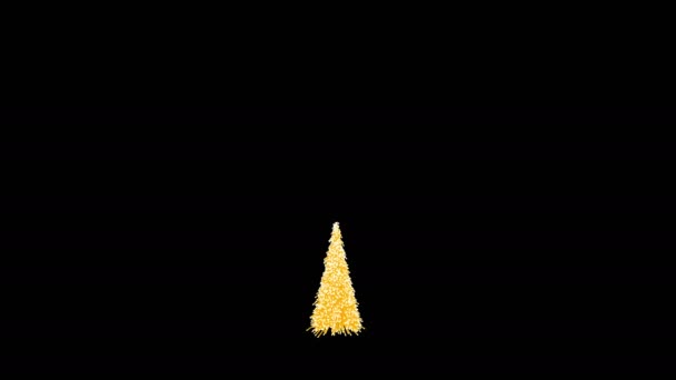 opgroeien en draaien een gele kerstboom met sparkles lus 4k - Video