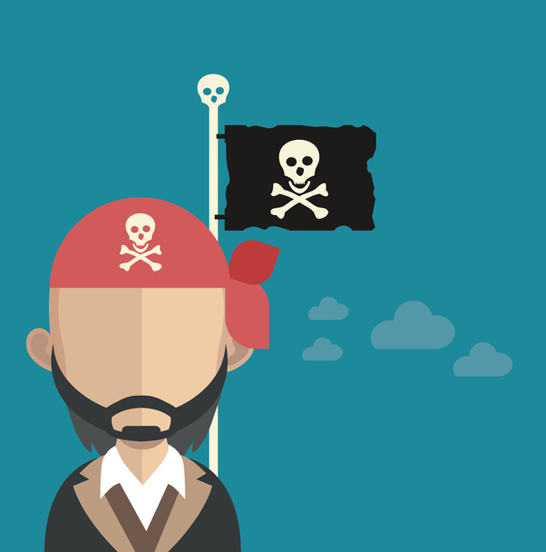 Cartoon man pirate - Vektor, kép