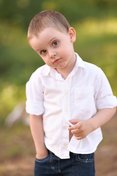 Portrait of a boy in the summer outdoors - Фото, зображення