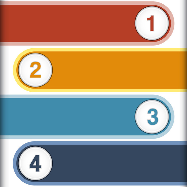 4 numbered multi-coloured strips - Fotoğraf, Görsel