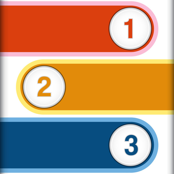 3 numbered multi-coloured strips - Фото, зображення