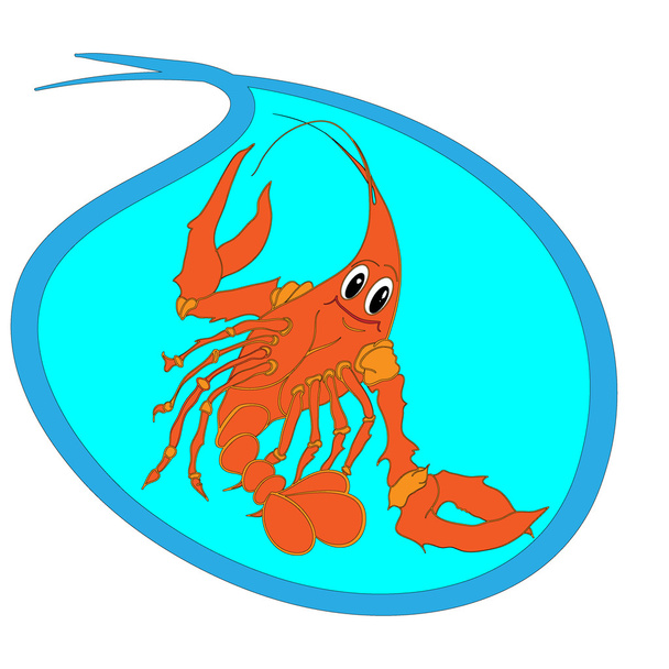 Krevety kreslená postava  - Vektor, obrázek